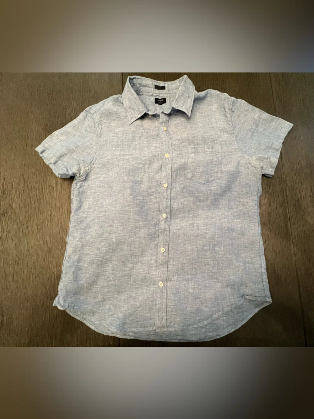 J. Crew Light Blue Linen Button-Up Shirt